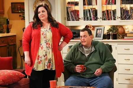 Melissa McCarthy in a red dress caught on camera while shooting for Mike and Molly.